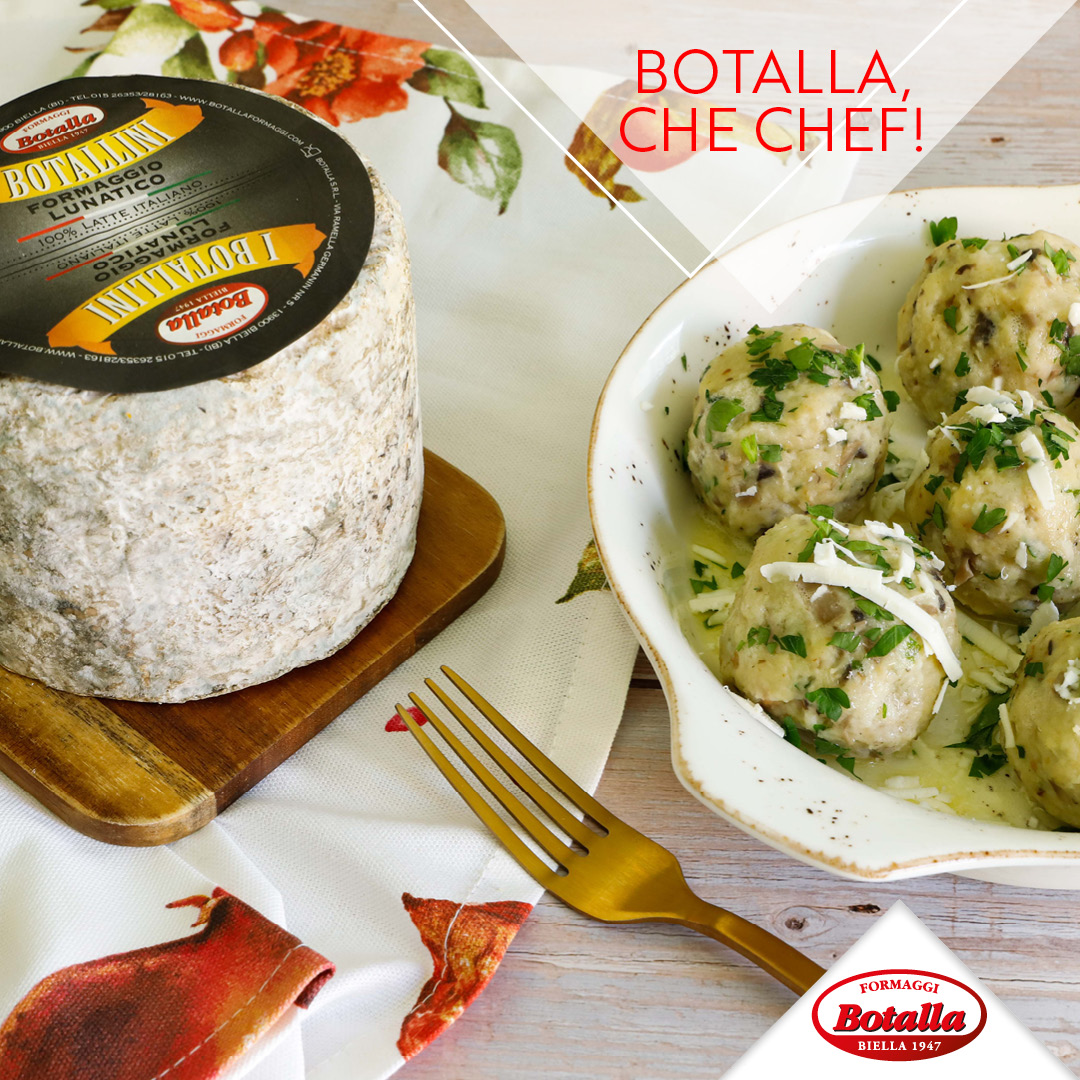 Canederli al formaggio Lunatico e funghi