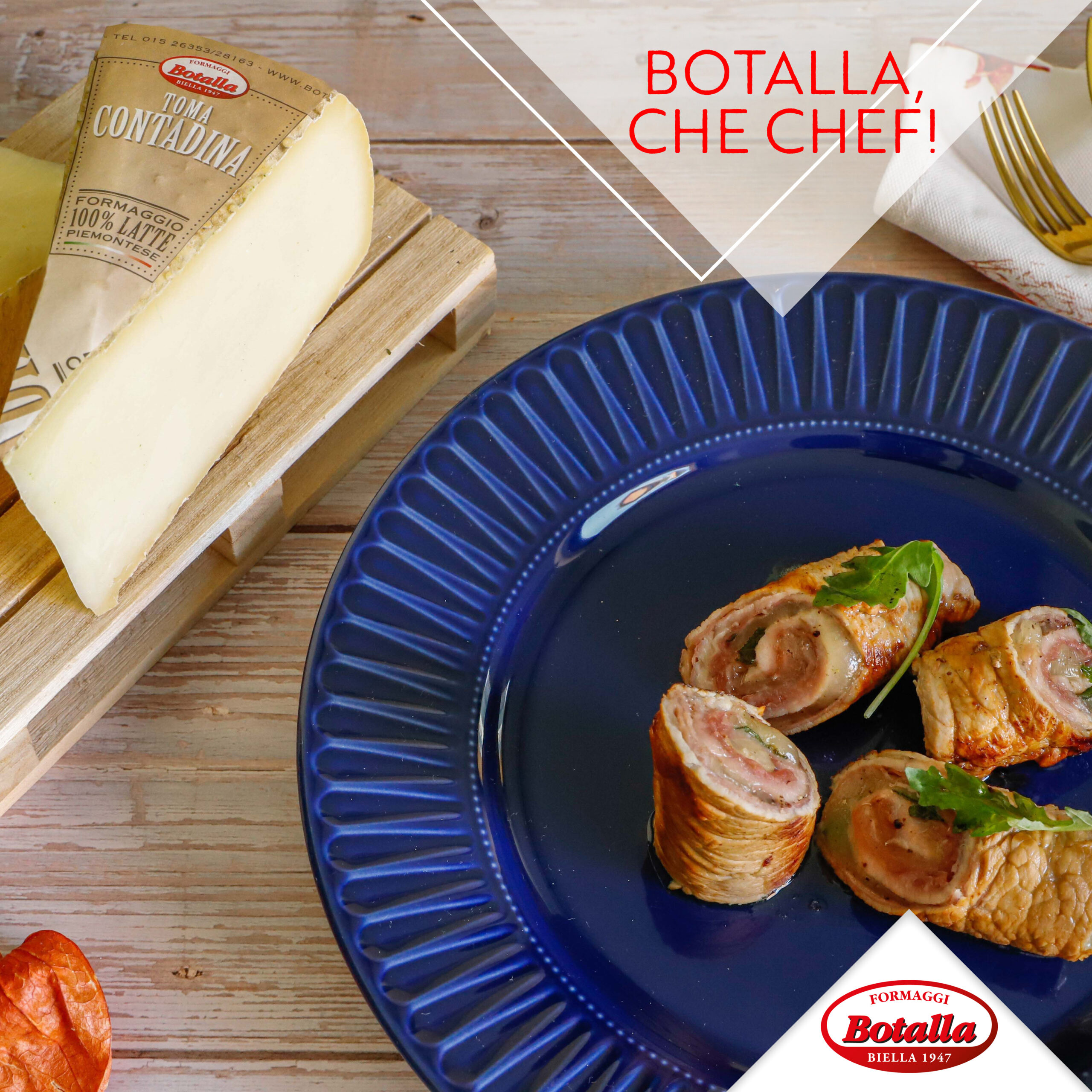 Involtini di manzo con prosciutto e Toma Contadina