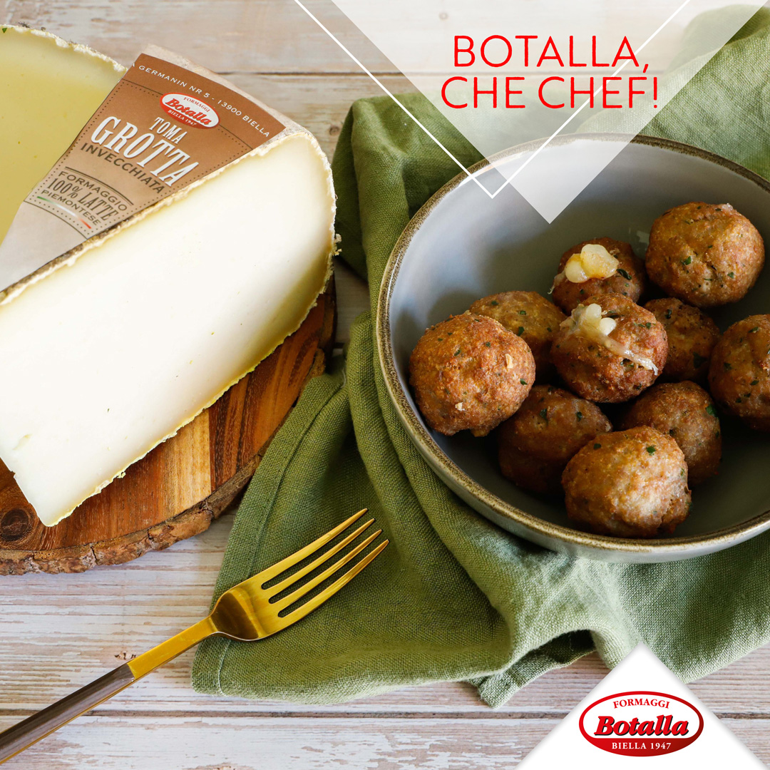 Polpette fritte ripiene di Toma Grotta Invecchiata